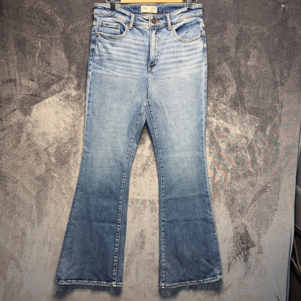 BKE Jeans Womens 30x32 Blue Cotton Parker Flare High Rise Light Wash Denim